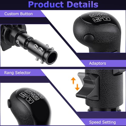 USB Truck Simulator Shifter for PC – 18-Speed ats shifter Compatible with Logi-tech G25/G27/G29/G920 & Thrustmaster TH8A, ETS2 Sim Racing Gear Shift Knob, USB Shifter for american truck simulator Pc