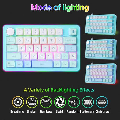 Koolertron Single-Handed Macro Mechanical Keyboard, RGB LED Backlit Portable Mini One-Handed Mechanical Gaming Keypad 39 Fully Programmable Keys (39 Keyboard Blue) - style: 39 Keyboard Blue