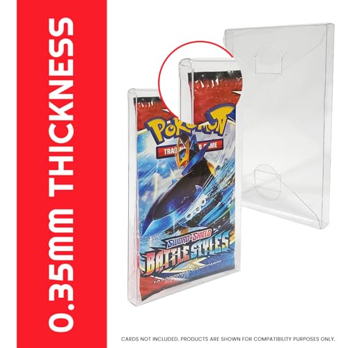 EVORETRO Japanese Booster Box Case 5-Pack + Booster Pack Protectors 10-Pack – 0.5MM & 0.35MM PET TCG Storage Bundle