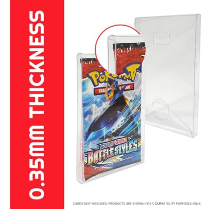 EVORETRO Japanese Booster Box Case 5-Pack + Booster Pack Protectors 10-Pack – 0.5MM & 0.35MM PET TCG Storage Bundle
