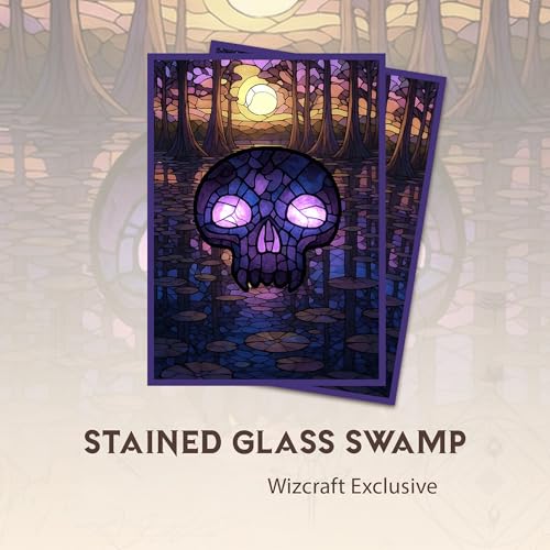 Stained Glass Swamp MTG Card Sleeves (Textured) - 104 Count Standard Size TCG Sleeves - Compatible with Magic The Gathering - Double Sleeving - Original Art Design, Premium Protection - color: Stained Glass Swamp