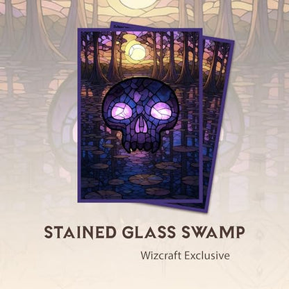 Stained Glass Swamp MTG Card Sleeves (Textured) - 104 Count Standard Size TCG Sleeves - Compatible with Magic The Gathering - Double Sleeving - Original Art Design, Premium Protection - color: Stained Glass Swamp