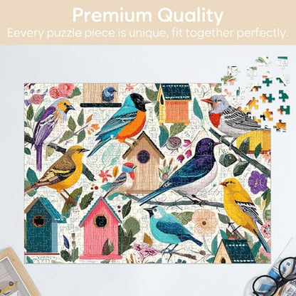 500 Pieces Puzzle for Adults,Colorful Birds Birdhouses Puzzle,Recycled Cardboard Animal Jigsaw Puzzles 500 Pieces,Challenging Puzzles Family Game Birthday Party Gift Toy for Teens Seniors 20.5 * 15in - style: Birdhouses Puzzle