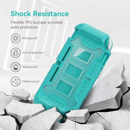 Protective Case for Switch Lite 2019, with Thumb Grip Caps | Only Fits Switch Lite 2019 (5.5"), Not for Switch 2 (2025 Release, 7.9"), No Screen Srotector Included, Green - color: Turquoise