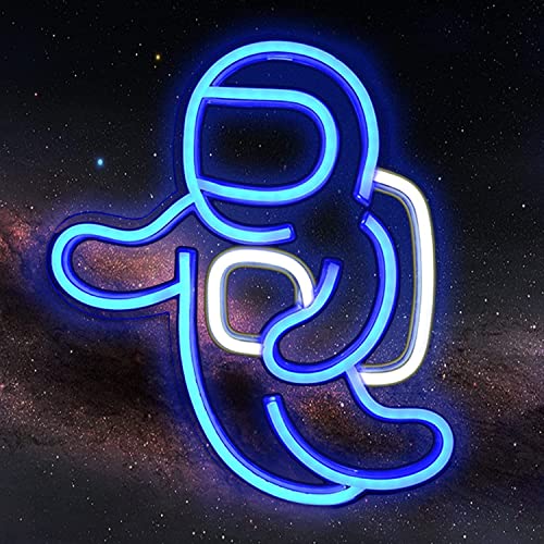 Astronaut Neon Light Projector, Space Led Signs for Bedroom Wall Decor USB Powered with Switch 14.1x12.6 Inch, Cool Neon Sign for Living Gaming Room, Kids Birthday Gift (Blue) - color: Astronaut