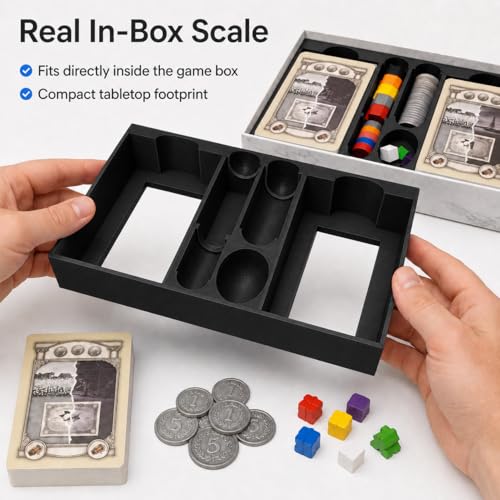 Board Game Insert for 1920 Wall Street – Card and Token Organizer | in-Box Component Storage Tray | Keeps Game Pieces Sorted and Ready to Play | Tabletop Gaming Accessory
