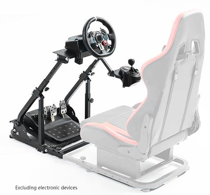 Gazzyt G29 Racing Steering Wheel Stand with Double Reinforced Arm Fit for Logitech G920 G923,for Thrustmaster T300 T300RS Foldable Ajustable Gaming Frame Without Wheel Pedal and Shifter