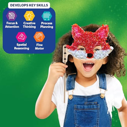 Skillmatics Poke-in Art – Animal Masks, Mess-Free DIY Wood Craft Kit | Fun Creative Activity for Kids, 800+ Colorful Fabric Squares, 6 Foam Masks, Gifts for Girls & Boys Ages 4, 5, 6, 7, 8, 9 - style: 9. Animal Masks
