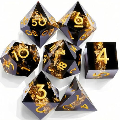 Dungeons and Dragons dice Set DND, polyhedral D&D Resin dice Set, Suitable for Role-Playing dice Game RPG Pathfinder DND dice Set - color: Ls-fine Sand Yellow