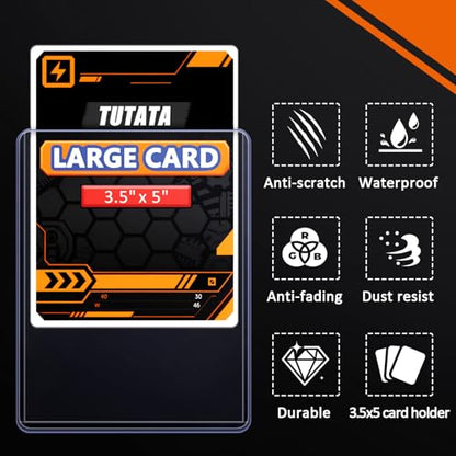 3.5x5 Inches Oversize Card Topload Holders – 12 Pack, Premium Top Loaders for MTG Planechase Cards, Clear Rigid Top Loader Protectors