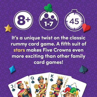 Five Crowns Scorepad – 130 Page Replacement Score Sheet, Card Game Score Card, Tracks 7 Players at Once, Gift for Kids, Birthday Gifts