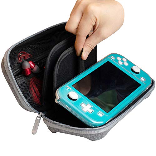 ButterFox Slim Carrying Case for Nintendo Switch Lite with 19 Game and 2 Micro SD Card Holders, Storage for Switch Lite Accessories (Grey)