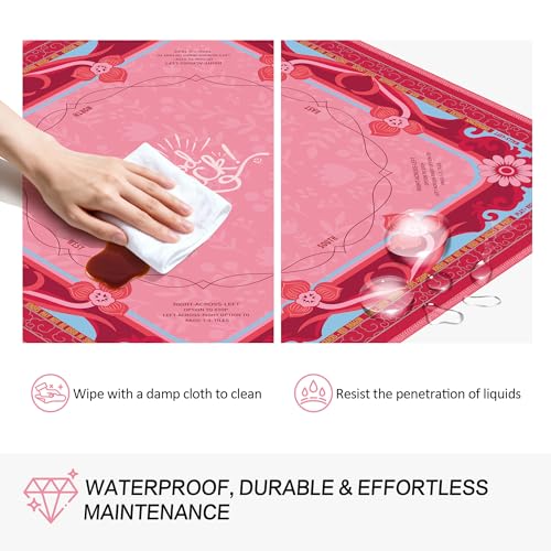 KUNTE Mahjong Mat, Red, 32"x32" | Non-Slip, Quiet, Waterproof, Foldable, For American Mahjong - color: Red