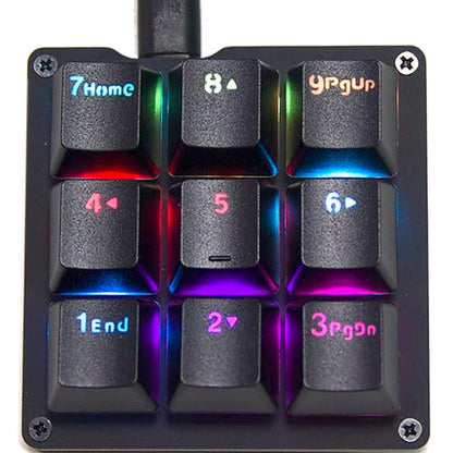 Macro Keyboard Mechanical Numpad One Handed Gaming 24 Macro Programmable Setting Keypad 9-Keys Number Pad Keyboard Electric Contest Game RGB Backlit Gaming Keyboard for Red Switch Black Keycaps - style: Red Switch/RGB