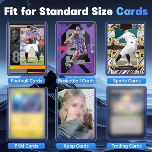 200 Card Sleeves Hard Plastic, Sports Card Holder, Baseball Cards Protectors for Trading TCG MTG PKM Game Cards (100 Hard Sleeve + 100 Soft Sleeve)