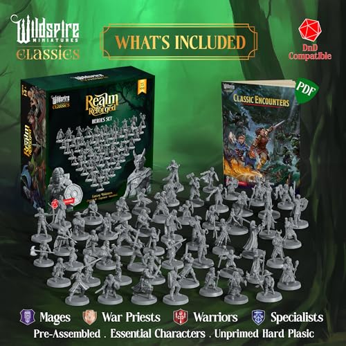 Mercenary Guild II - Essential Heroes - 55 Hero, Player Characters, NPC for DND Miniatures Bulk I 28mm Dungeons Dragons D&D Miniatures I DND Minis D&D Figures I Pathfinder, Daggerheart, Realm Reforged