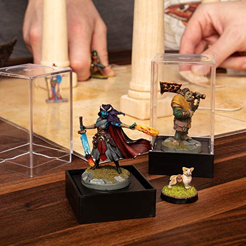 Wiz Dice - Dice Boxes - Clear Acrylic Display Box for Storage of Figurines, Collectibles, DnD Dice Set, Other Valuables - 1.43" x 1.43" x 1.75" - 10 ct (Pack of 2) - size: large (Pack of 2)