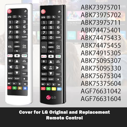 Case for LG TV Remotes, Cover for LG Smart TV Remote Control AKB75095307 AKB75375604 AKB74915305 Original, Replacement Silicone Skin Sleeve Glow in The Dark White - color: White