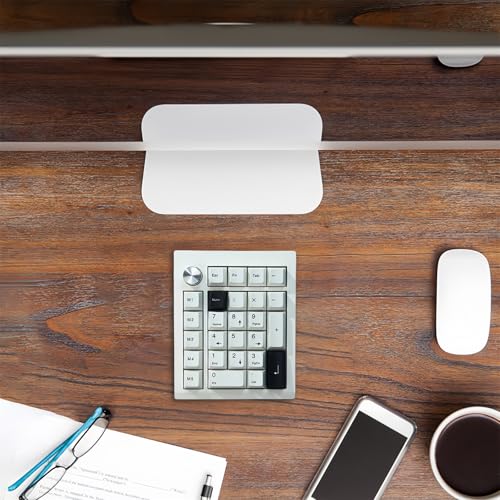 FKZ GMK26 Mechanical Numpad,Gasket VIA Macro Numeric Keypad Hot Swap Wireless 2.4G/BT5.0/Wired USB-C RGB Backlit 26 Keys Mini Protable Number Keyboard Programmable for Win/Mac/Gaming (White) - color: White
