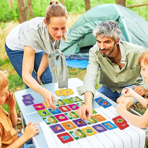 gisgfim 100 PCS Memory Matching Game for Kids Summer Camp Concentration Memory Card for Preschool Educational Ages 3-8 A Fun & Fast Camp Theme Matching Games - style: Summer Camp