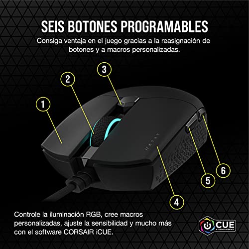 Corsair KATAR PRO XT Wired Ultra-Light FPS Gaming Mouse – 18,000 DPI – Symmetric Shape – Quickstrike Buttons – iCUE Compatible – PC, Mac, PS5, PS4, Xbox – Black