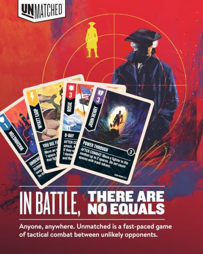 Restoration Games Unmatched Stars & Stripes | Strategy Board Game for 2 to 4 Players, American Legends Expansion with Miniatures, Unique Decks, 2 Battlefields, Ages 9+