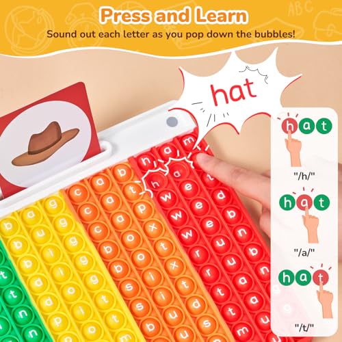 CVC Word Games,Learn to Read in Weeks,Multisensory Reading & Phonics Game Ideal for Pre Kinderarten to 1st Grade-Homeschool Supplies-with 88 CVC Cards | Multisensory phonics activity for reading centers, small groups and homeschool