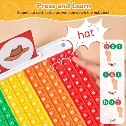 CVC Word Games,Learn to Read in Weeks,Multisensory Reading & Phonics Game Ideal for Pre Kinderarten to 1st Grade-Homeschool Supplies-with 88 CVC Cards | Multisensory phonics activity for reading centers, small groups and homeschool