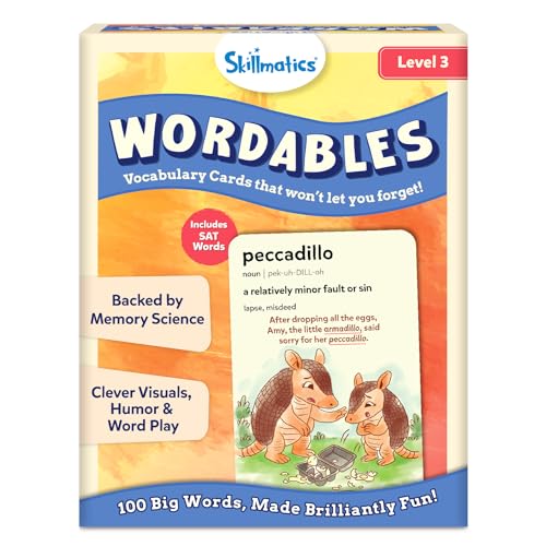 Skillmatics Vocabulary Flash Cards for SAT Prep – Learn 100 Words with Wordplay, Visuals & Soundplay, Study Aid & Educational Gift for Ages 12, 13, 14 & Up, Screen-Free Language Game - style: SAT
