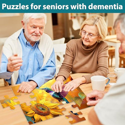 Biarek 6 Packs 16 Large Piece Puzzle for Seniors, Alzheimer's & Dementia Activities, Easy Puzzle, 6 Storage Bags - style: 16A Large Pieces