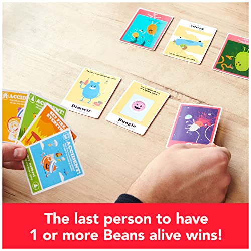 Spin Master Games Dumb Ways to Die Survival Strategy Party Card Game | Viral Meme, Cartoon Themed Survival Game, Be the Last Bean Standing to Win, Fun for Family Game Night, 2-5 Players, Ages 12+ - style: Modern