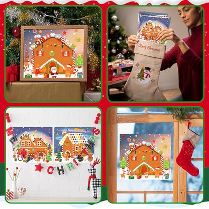 48PCS Make A Gingerbread House Stickers, Christmas Crafts for Kids Toddlers, Gingerbread House Craft Stickers, Christmas Activities Games for Kids Party Favors, 24 Finished Products - style: Gingerbread House 48 Sheets