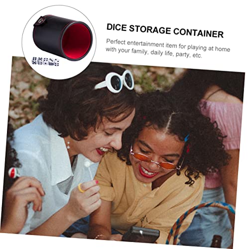 Vaguelly PU Leather Double-Layer Dice Cup Set Dices for Bar Games Portable Dice Storage Container for Game Evenings and KTV Parties