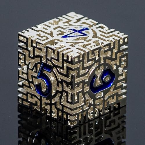 Metal Hollow DND Dice Set with A Gift Box, Silver Metallic Luster Maze Design, Ideal DND Dice Set for D&D DM and Players, Perfect for Dungeons and Dragons, MTG, COC Game Meetings (Cleric) - color: Hollow-silver