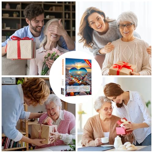Jigsaw Puzzles for Adults 1000 Pieces, Love Pebbles Beach Puzzle, Impossible Difficult Hard Fun 1000 Piece Jigsaw Puzzles for Adults