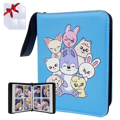 Kpop Photocard Binder for Stray Cards,4 Pocket with 50 Sleeves up to 400 Cards Cute Photo Album for Fans Boys and Girls - color: Kpop-400 Cards-01, size: 4 Pocket