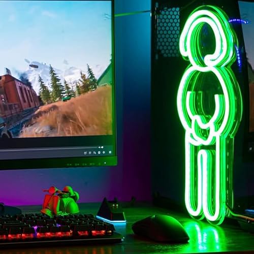 Enhon Gamer Shape Neon Light 15.7 x 7.8 inch, for Game Room Decor | USB Powered Gamer Shaped Neon Light with Remote for Gaming Room Decor, Boys Mens Kids Gift for Bedroom Game Room Decoration