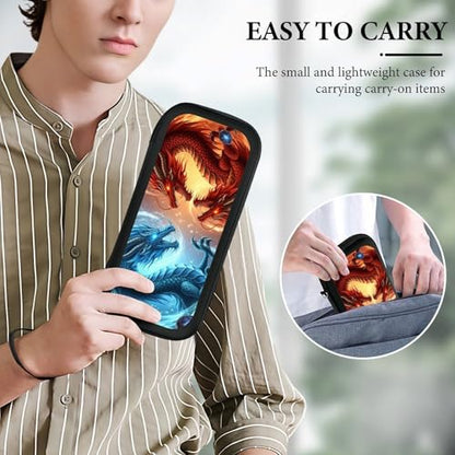 PPIKTC Carrying Case Protector Bag Compatible with Nintendo Switch, Hard Shell Game Console Organizer, Cool Fire And Ice Dragon - color: Design (204)