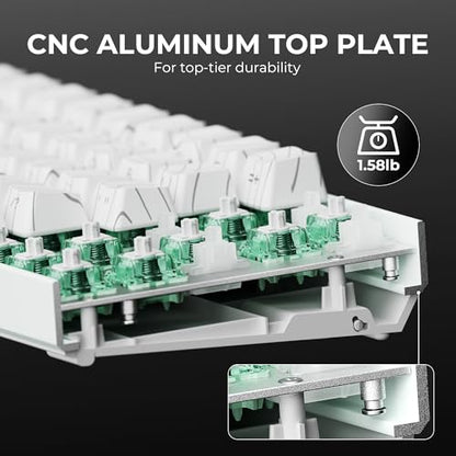 x XVX HE68 Pro Rapid Trigger Keyboard 60% Percent,Hall Effect Keyboard with Gateron Magnetic Jade Pro Switch,CNC Aluminum Frame Topographic Custom Mechanical Key Board for PC/Laptop/Xbox/PS4/PS5,White - color: Pro, White