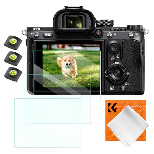 K&F CONCEPT Screen Protector & Hot Shoe Cover Kit Compatible with Sony A7III A7II A7C A7S III A7S II A7R IV A7R III A7R II A1 A9 A9 II RX100 VII RX10 IV RX100 V VA RX100 IV RX10 III RX10 II RX10 RX1R II RX1R RX1 - size: A7III/A9/RX10IV