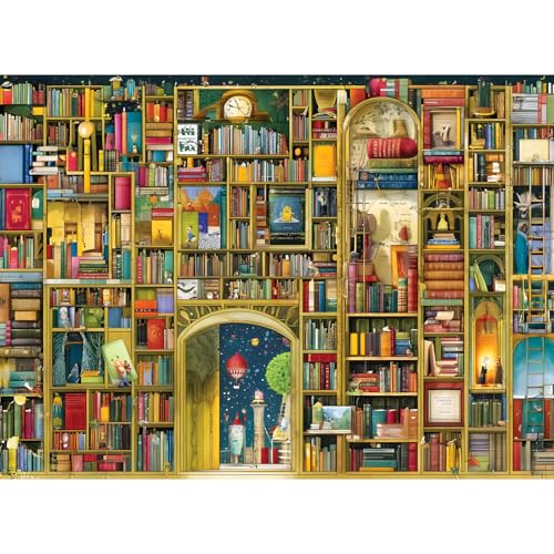 Jigsaw Puzzle 500 Piece for Adults,Unique Magical Fantasy Bookstore Puzzles | Bookstore Themed Puzzles Letter on Back,Nterlock Perfectly Frameable,Fun Challenging Perfect Birthday Party Gifts, 20.5x15 In - style: store