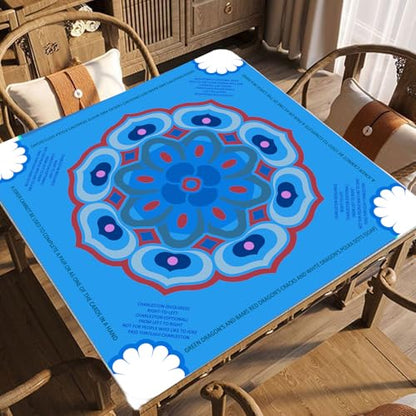 Waterproof Surface Mahjong Mat - Non-Slip Noise Reduction Gaming Mat 32.4x32.4 Inch for Mahjong/Poker/Board Games/Card Games/Dominoes (Bluish Violet)