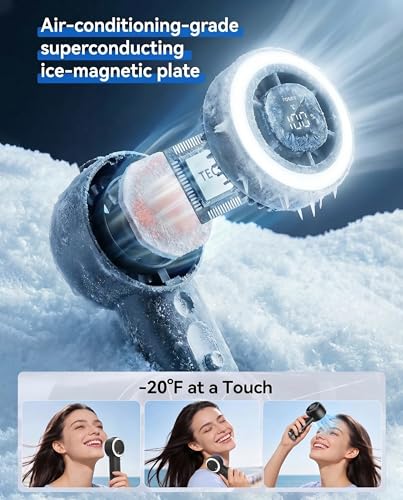 Portable Fan with Mist, Handheld Fan with 1-199 Speed, AC-Level Ice Cooling Personal Fan, 26000 RPM Powerful Turbo Fan, 40ml Water Tank & 5000mAh Battery Mini Fan for Travel, Makeup, Camping, Outdoors - color: Mavic black