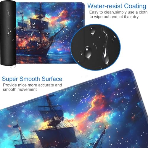 for MTG Game Playmat - 24 x 14 inches with Dices and Storage Bags, Non-Slip Base for TCG and Board Game Card Mats, Trading Card Games Mat, Sailing Adventure Ship Pattern Collectible Card Playmats - color: Jv-playmat-p7-1-g188