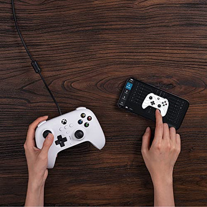 8Bitdo Ultimate Wired Controller for Xbox Series X, Xbox Series S, Xbox One, Windows 10 & Windows 11 - Officially Licensed (White) - color: White, style: ALPS Joystick