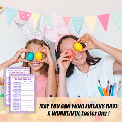 Easter Friendly Feud Game, Funny Easter Party Games, Spring Friendly Feud Trivia Quiz for Family Kids Adults, Spring Bunny & Eggs Holiday Party Supplies -15 - color: Easter Basket-purple