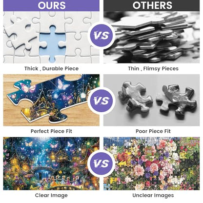 300 Pieces Butterfly Puzzles for Adults Children 20.5x15 in | Fairy Puzzle for Adults Children, Scenery Puzzle 300 Pieces, Gift for Birthday, Home Decor, Fun for Family Entertainment - style: Butterfly