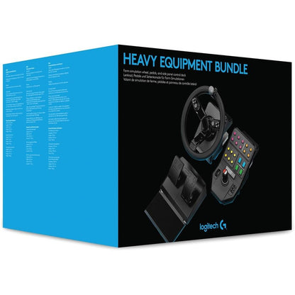 Logitech G Farm Simulator Heavy Equipment Bundle (2nd Generation), Steering Wheel Controller for Farm Simulation 19 (or Older), Wheel, Pedals, Vehicle Side Panel Control Deck for PC/PS4 (Renewed)