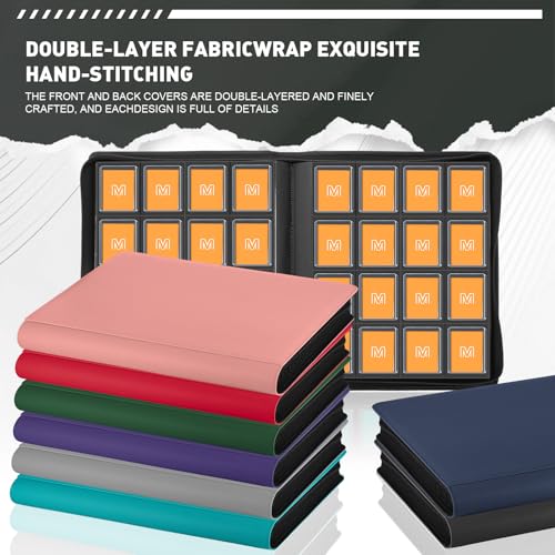 16 Pocket Toploader Binder,Holds 640 TopLoaders (16Black) | Top Loader Binder for 3" x 4"Rigid Cards,Sleeves Card Collection Binder,20 Double Sided Pages with Trading & Sports Holder - color: 16Black