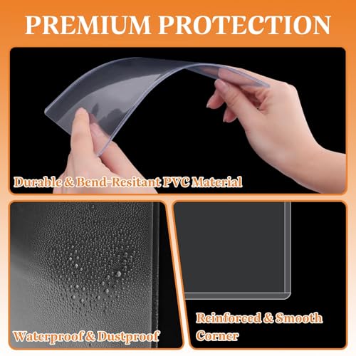 Vmiapxo 32 Pack 5" x 7" Hard Plastic Card Sleeves, Clear Rigid Protectors | Waterproof, Thick Card Holders, Double-sided Display, for Trading Cards, Sports Baseball Cards, Postcards, Photos, Pictures - size: 5" x 7"
